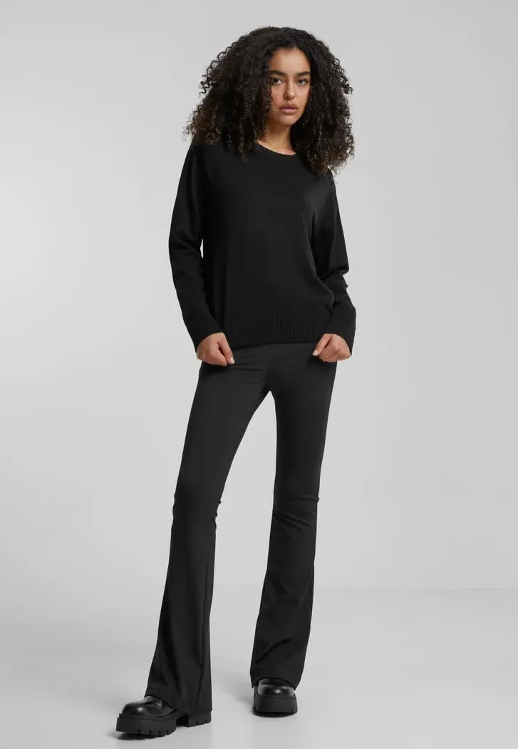 Urban Classics - Ladies Knitted Roundneck Black - Pullover