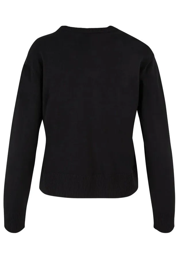 Urban Classics - Ladies Knitted Roundneck Black - Pullover