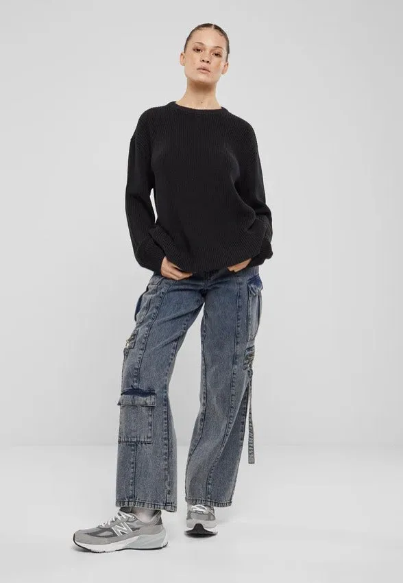 Urban Classics - Ladies Rib Knit Black - Pullover