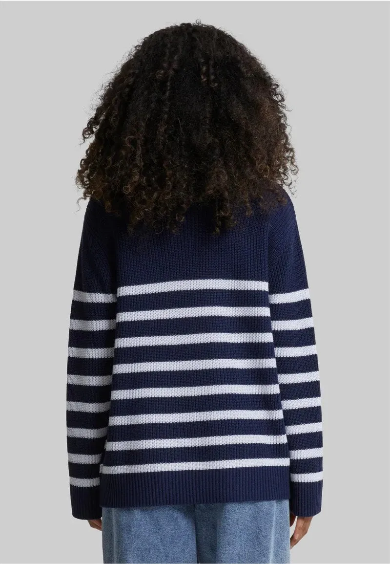 Urban Classics - Ladies Rib Striped Navy/White - Pullover