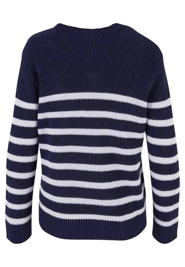 Urban Classics - Ladies Rib Striped Navy/White - Pullover