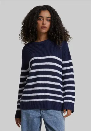 Urban Classics - Ladies Rib Striped Navy/White - Pullover