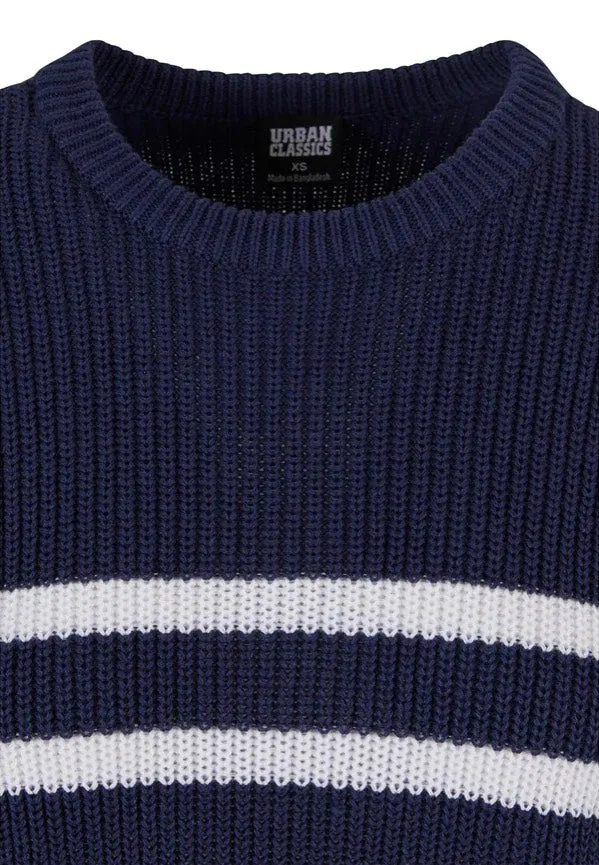 Urban Classics - Ladies Rib Striped Navy/White - Pullover