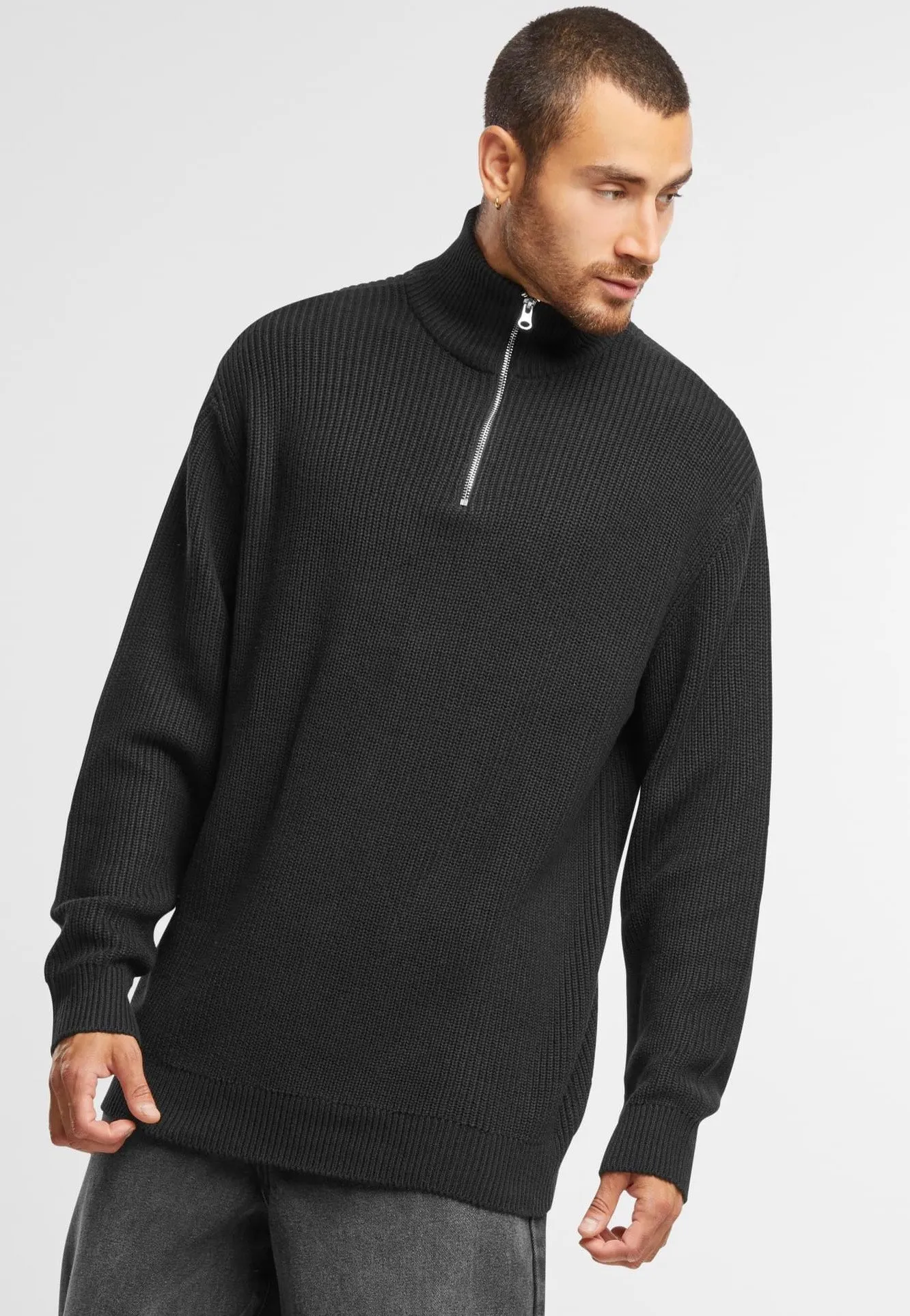 Urban Classics - Rib Basic Black - Pullover