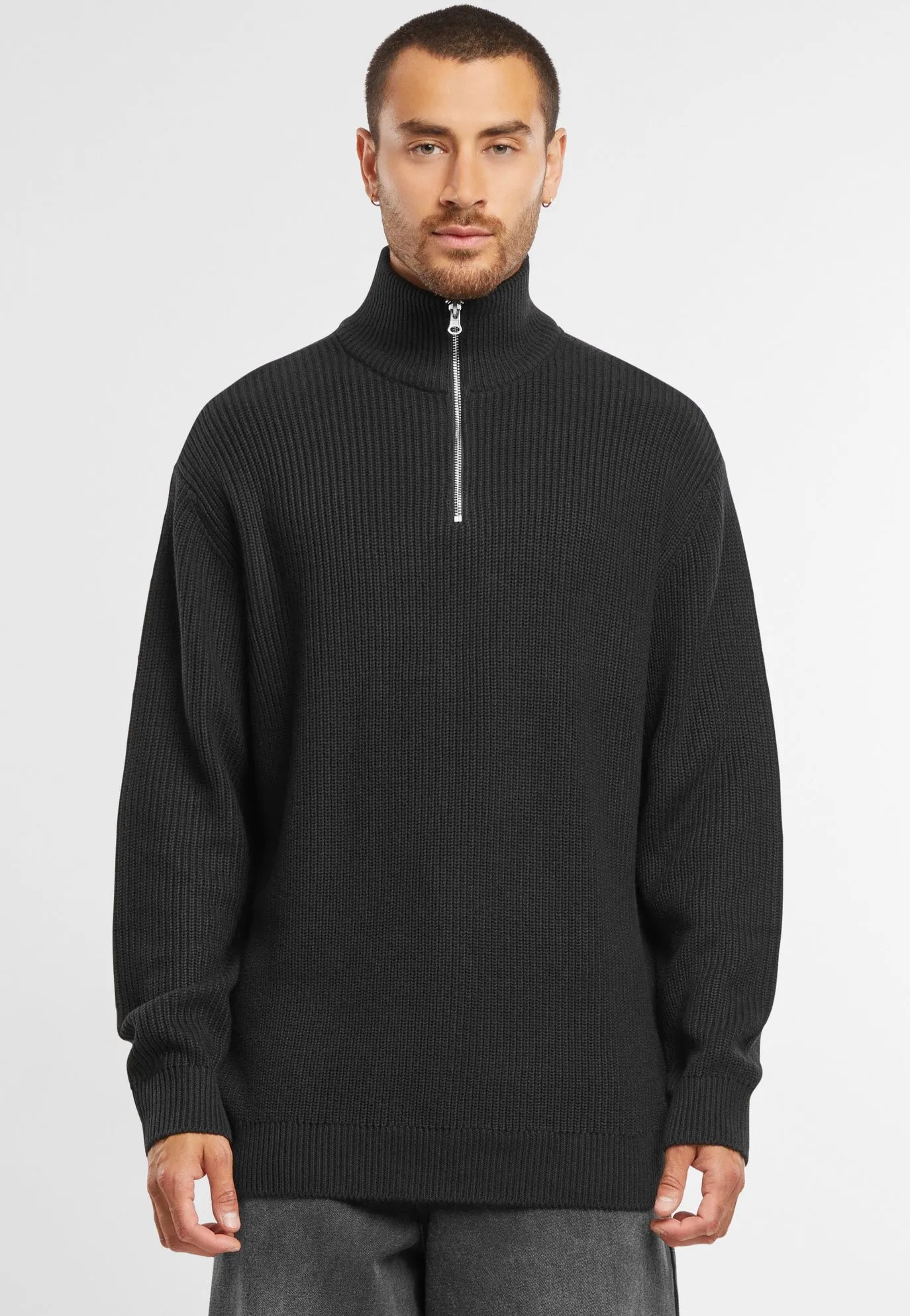 Urban Classics - Rib Basic Black - Pullover