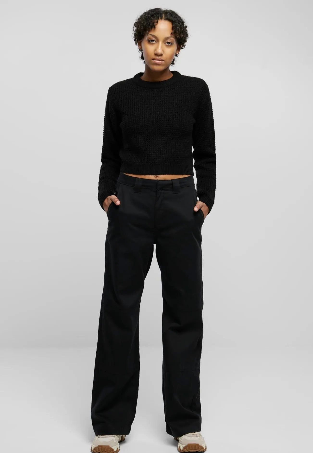 Urban Classics - Short Waffle Black - Pullover