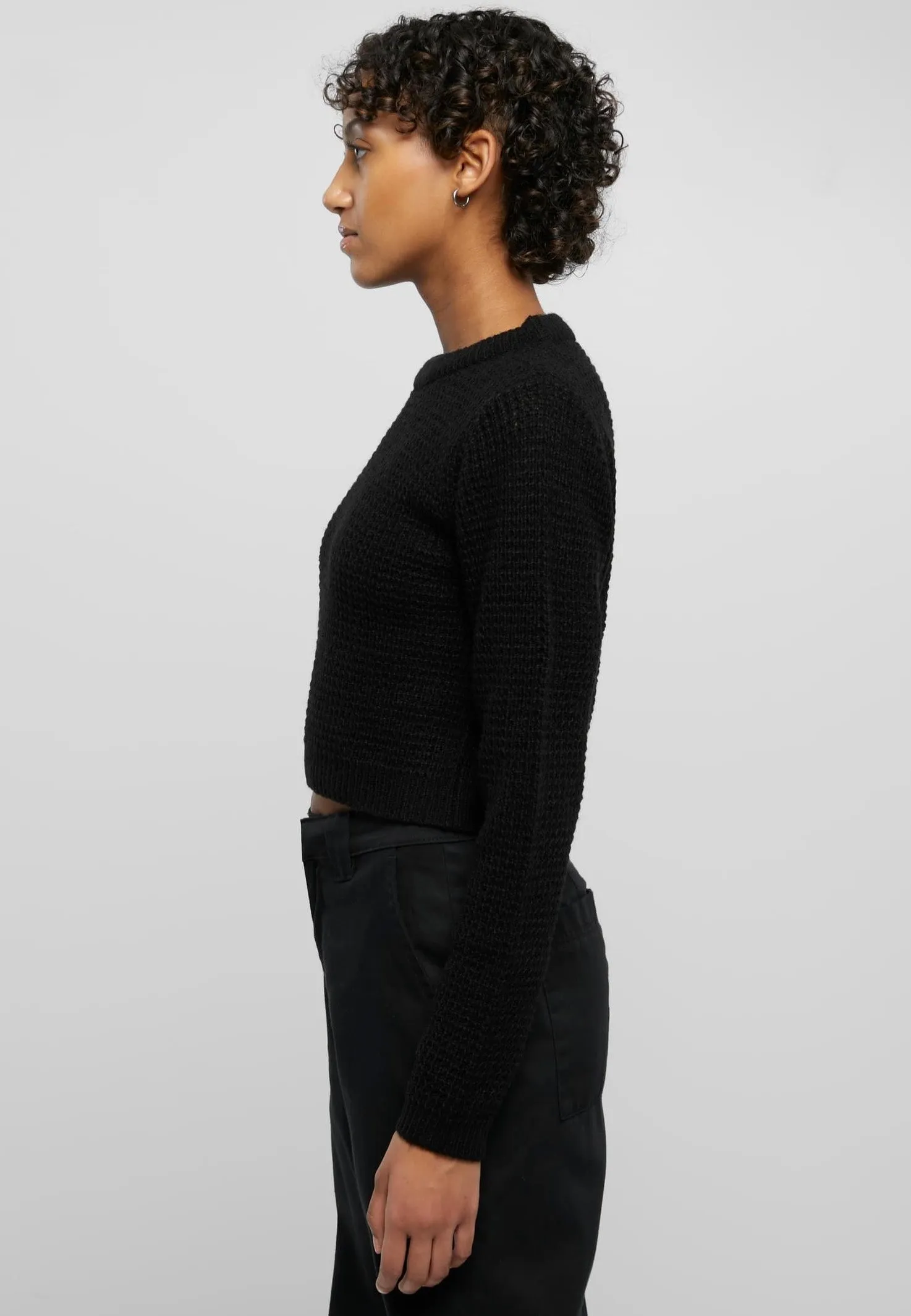 Urban Classics - Short Waffle Black - Pullover
