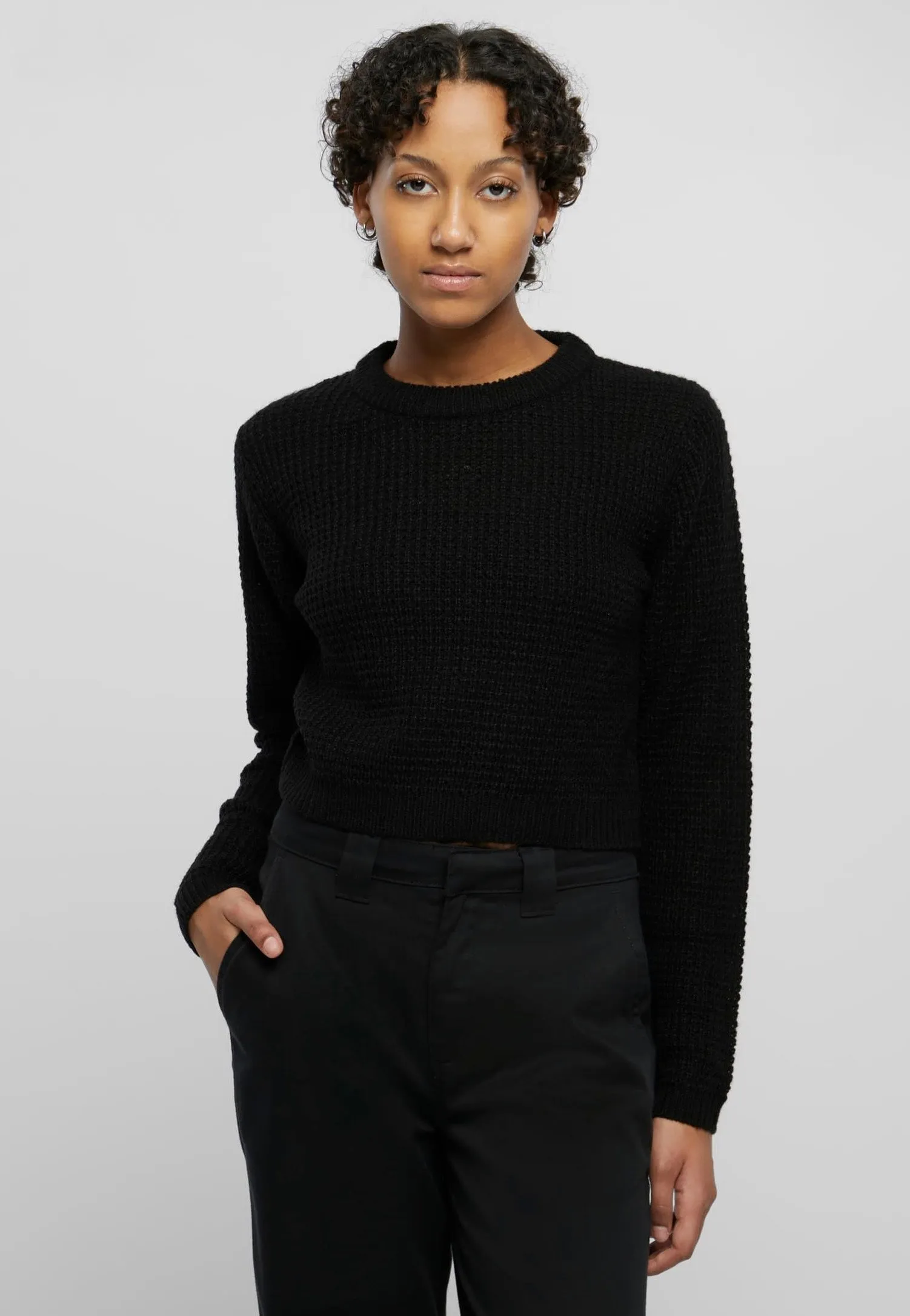 Urban Classics - Short Waffle Black - Pullover