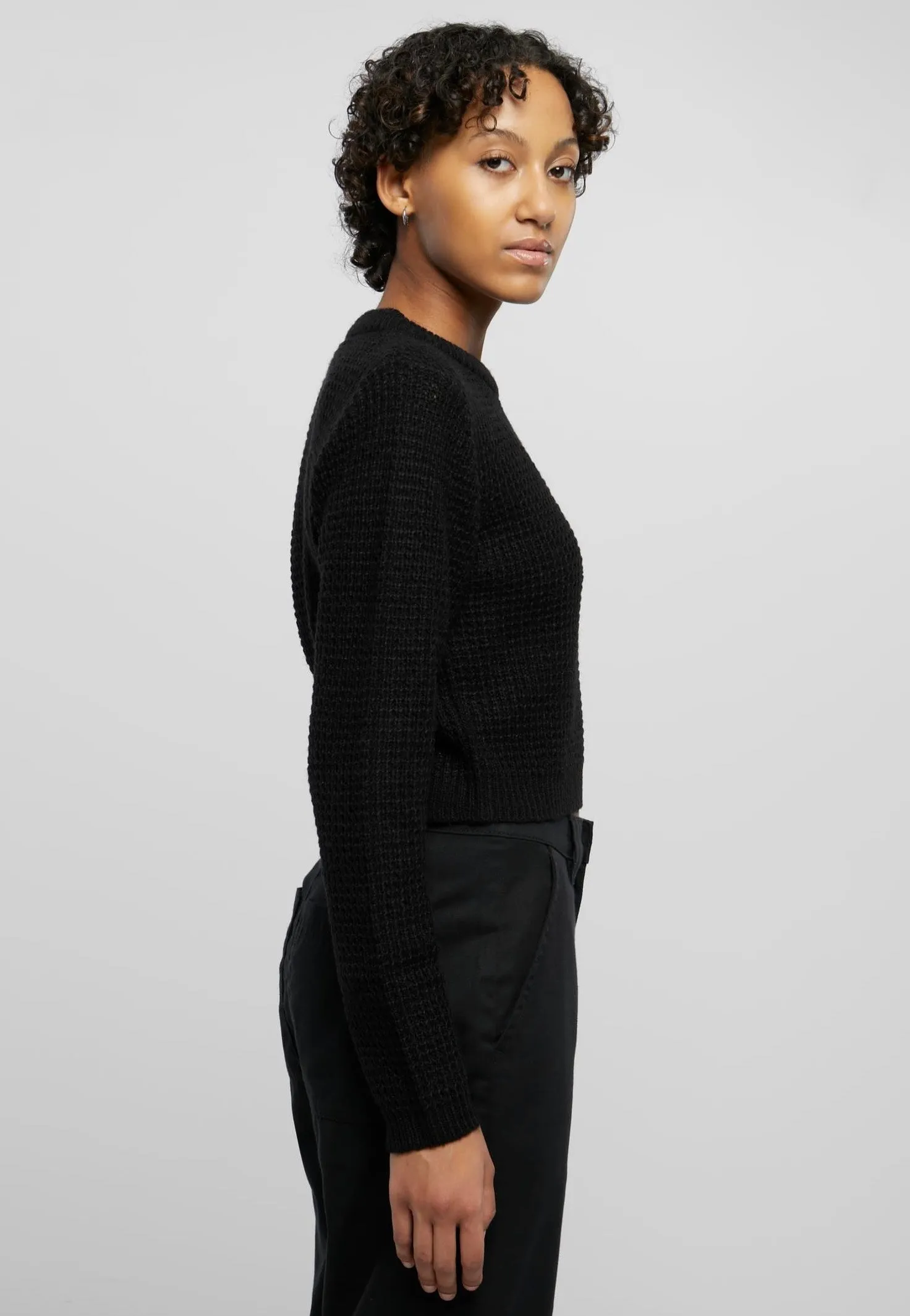 Urban Classics - Short Waffle Black - Pullover
