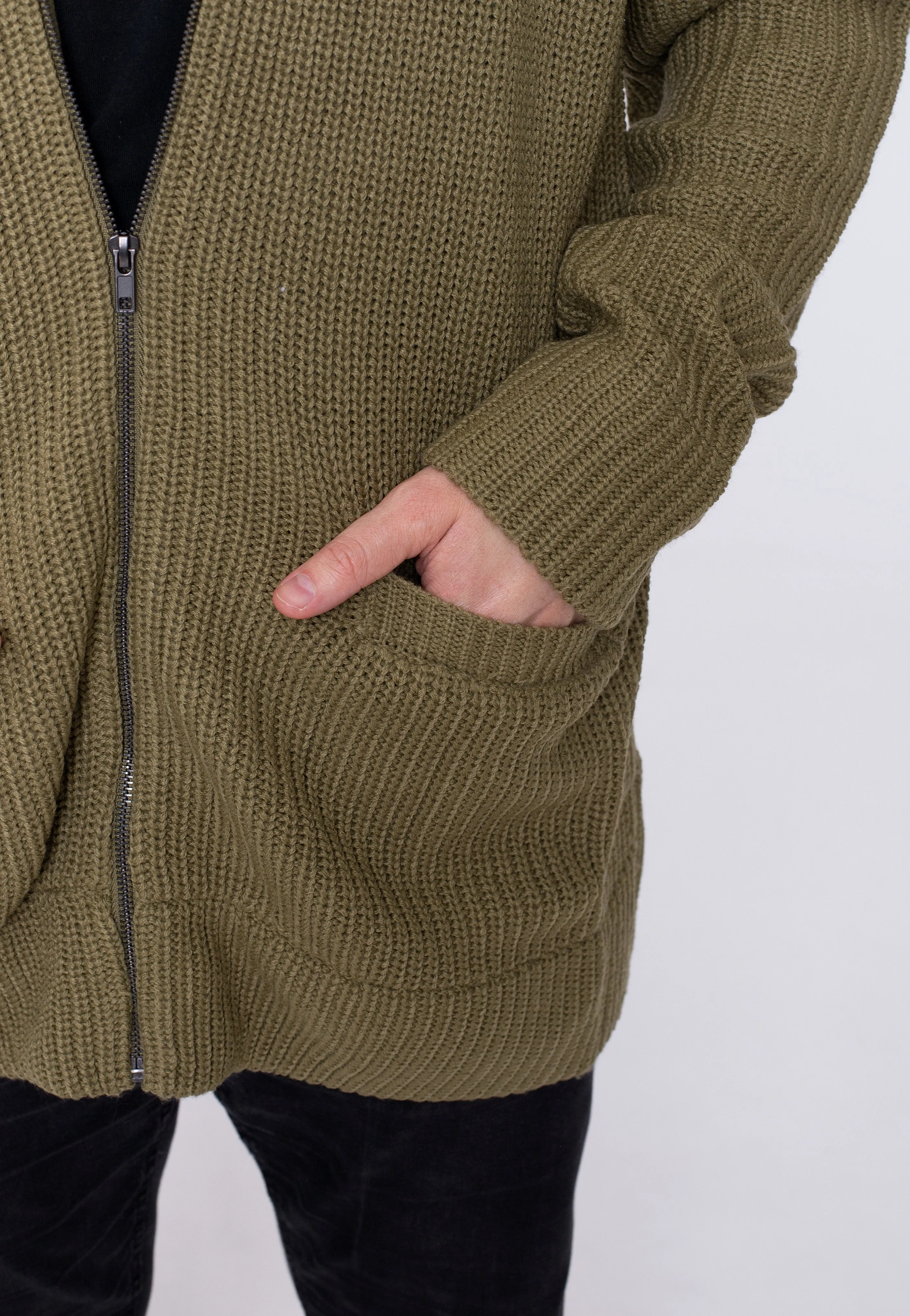Urban Classics - Zip Tini Olive - Cardigan