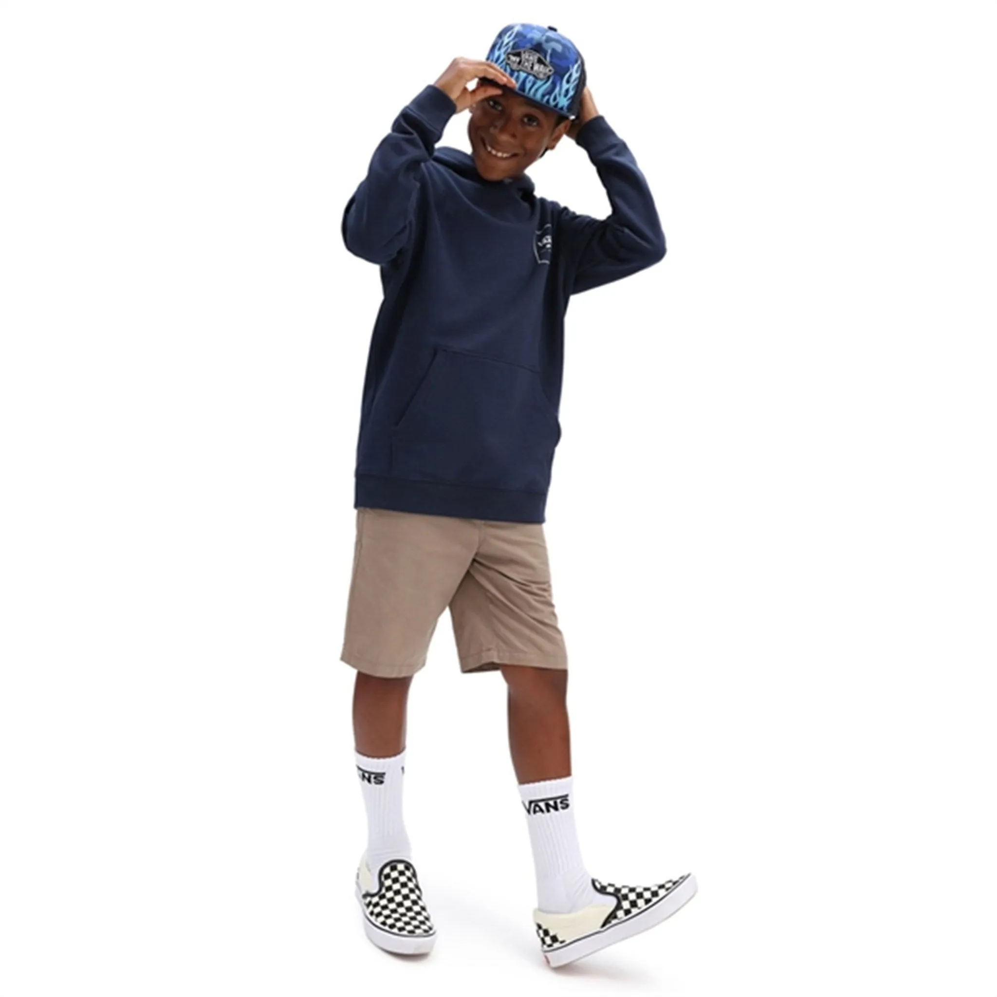 VANS Kids Print Box PO Hoodie Dress Blues Camo Flame