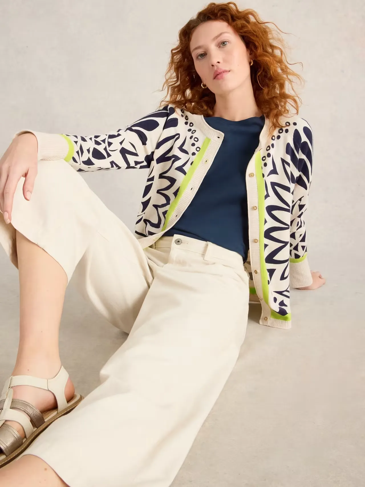 White Stuff Lulu Printed Cardigan