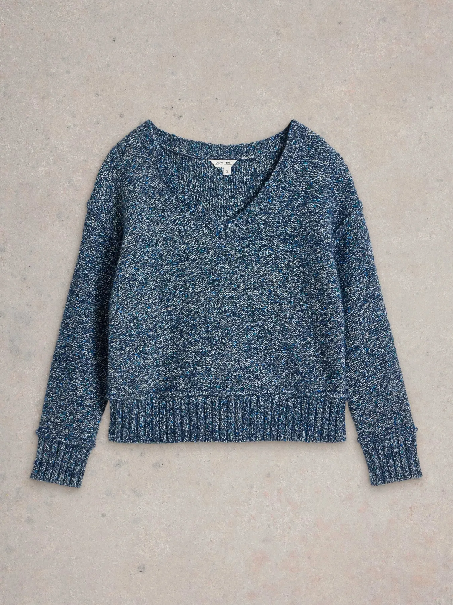 White Stuff Tammy Textured V Neck Jumper