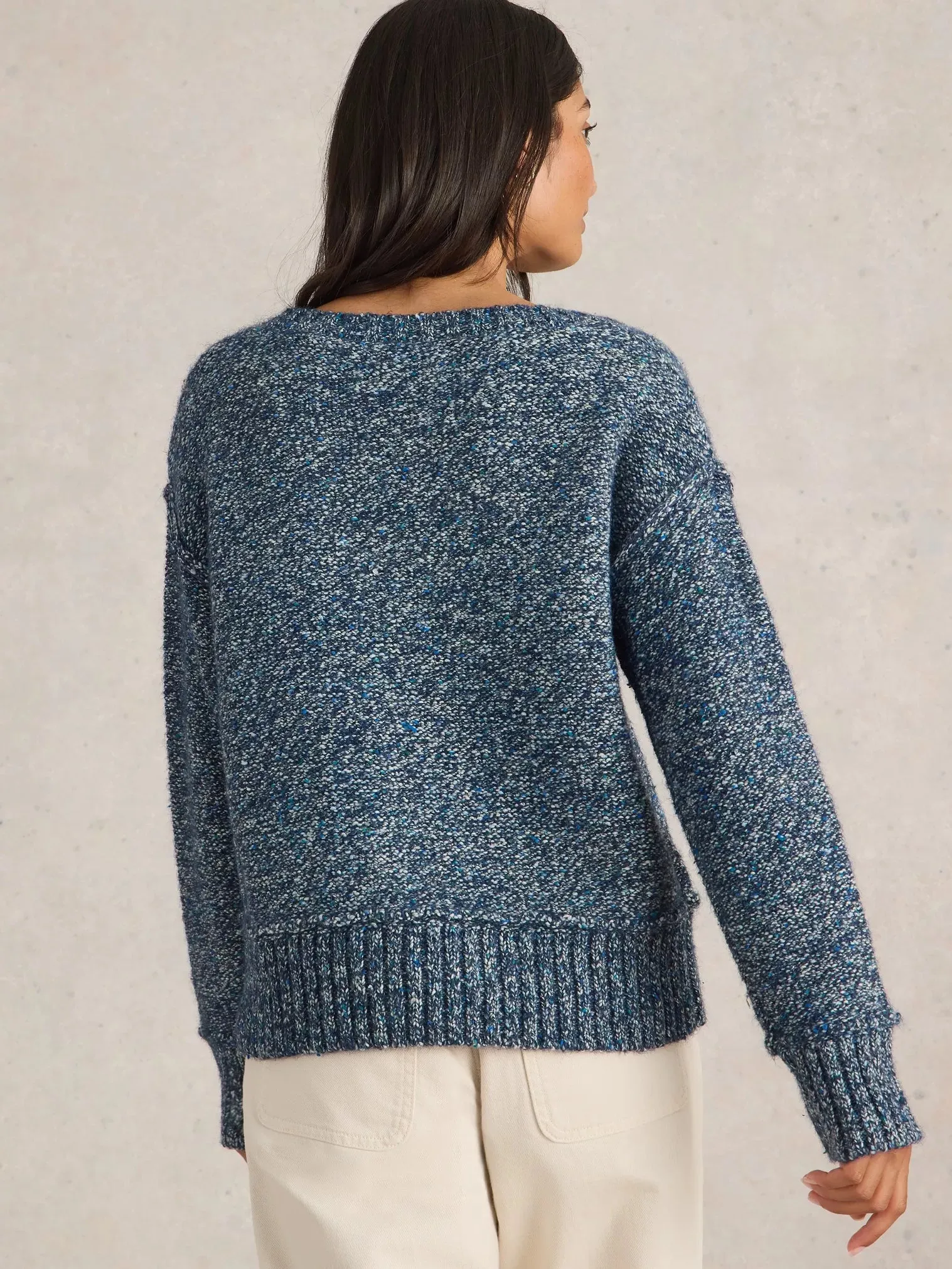 White Stuff Tammy Textured V Neck Jumper